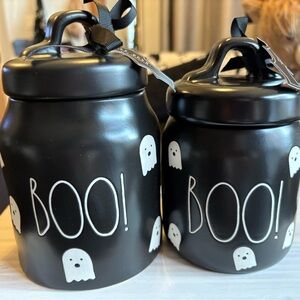 Rae Dunn Black 'Boo!' Ghost Baby & Mini Canisters